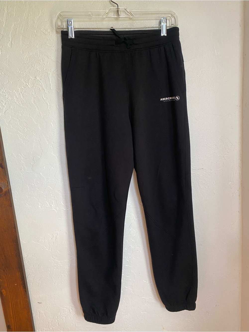 Abercrombie & Fitch Kid’s Black Jogger Sweatpants with Subtle Logo